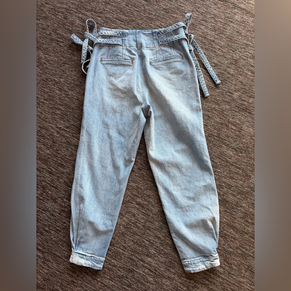NWOT Something Navy Sydney Tie Waist Denim Trouser Jeans Size 8 - Picture 4 of 10